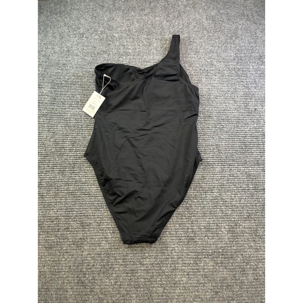 Andie Swim The Nantucket One Shoulder One Piece Swimsuit Black Large Tall AO171 - Picture 7 of 8